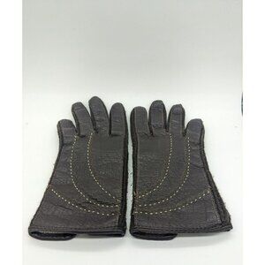 Women's Genuine Leather Winter Gloves Lined With Insulation Size Medium.